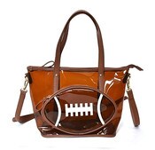 Wholesale - Clear Brown Football Purse C/P 8, UPC: 400001442111
